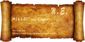 Miklósy Emma névjegykártya