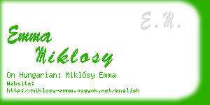 emma miklosy business card