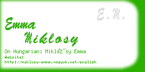 emma miklosy business card